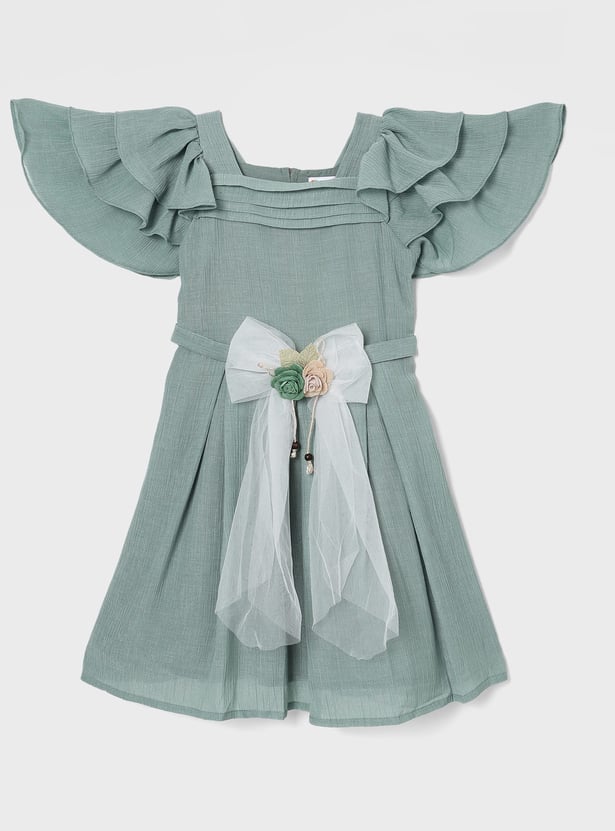 PEPPERMINT Girls Bow-Detailed A-line Dress