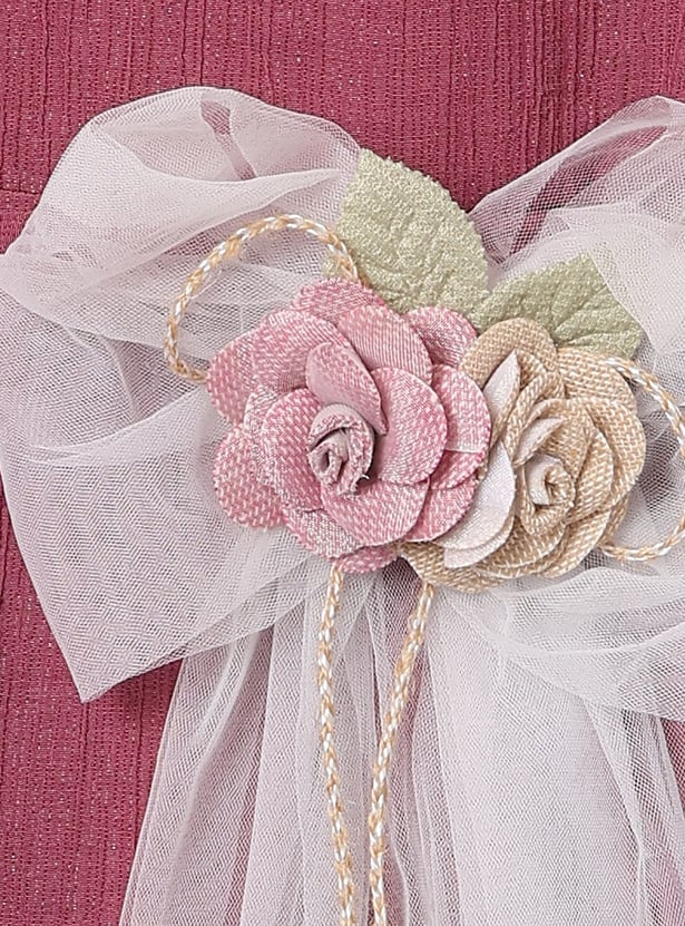 PEPPERMINT Girls Bow Detail Fit and Flare Dress
