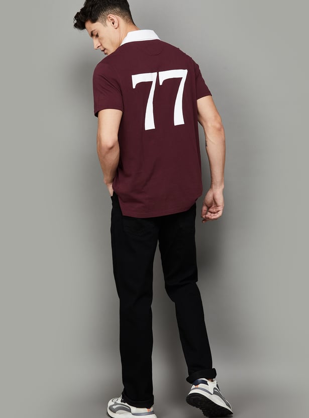 AMERICAN EAGLE Back Printed Rugby Polo T-shirt