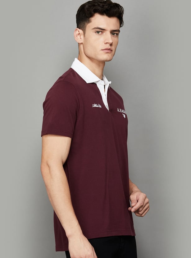 AMERICAN EAGLE Back Printed Rugby Polo T-shirt