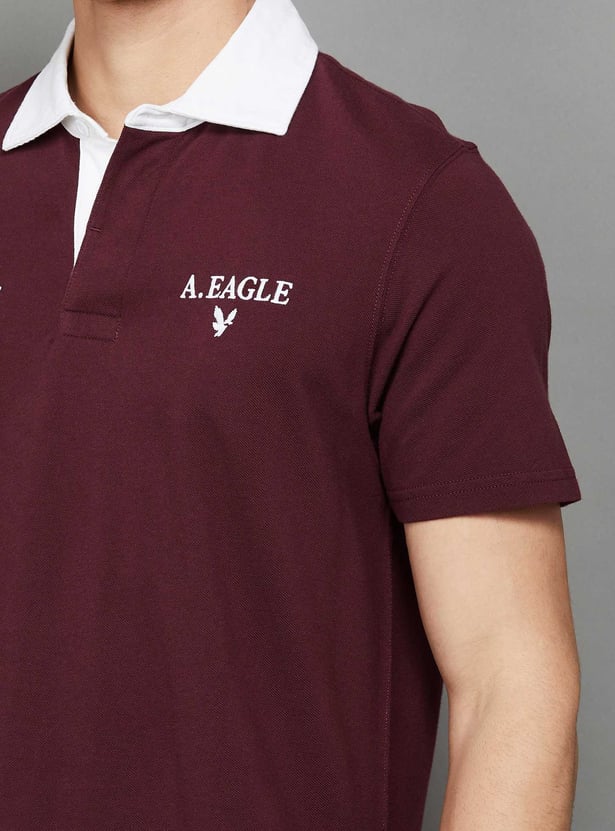 AMERICAN EAGLE Back Printed Rugby Polo T-shirt