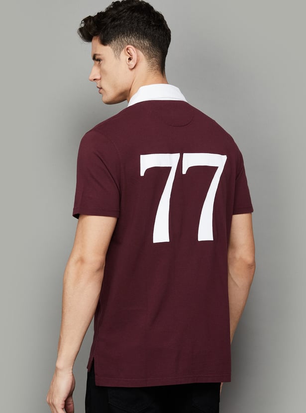 AMERICAN EAGLE Back Printed Rugby Polo T-shirt