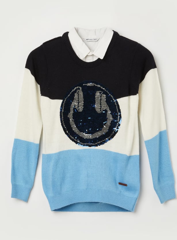 FAME FOREVER Boys Colourblocked Sweater