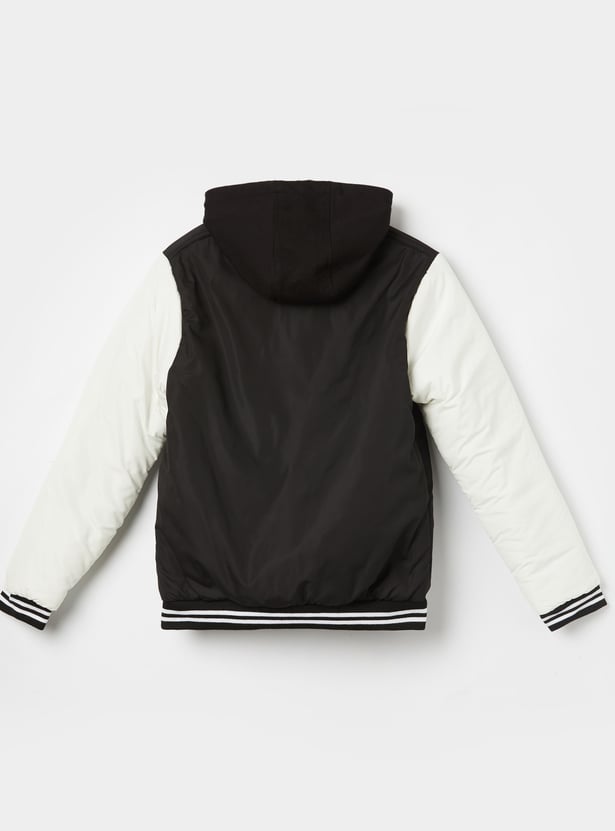 FAME FOREVER Boys Colourblock Hooded Bomber Jacket
