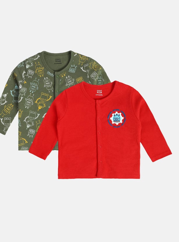 FS MINI KLUB Boys Printed T-shirt - Pack of 2