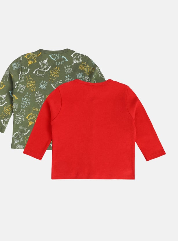FS MINI KLUB Boys Printed T-shirt - Pack of 2