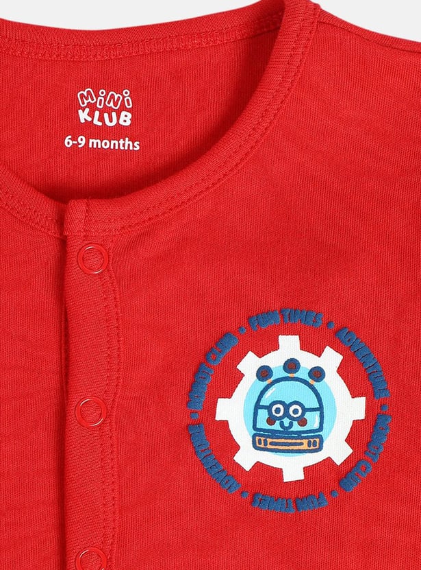 FS MINI KLUB Boys Printed T-shirt - Pack of 2