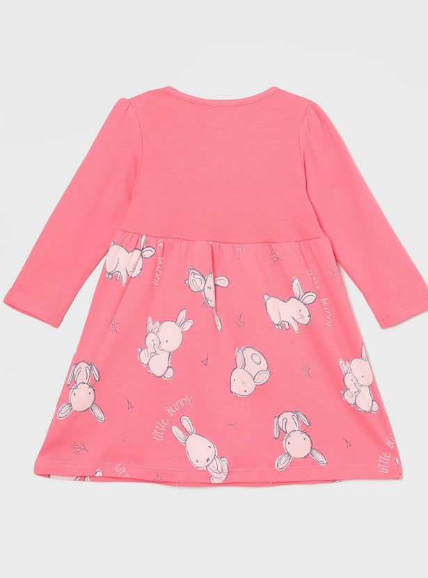 FS MINI KLUB Girls Printed A-line Dress - Pack of 2