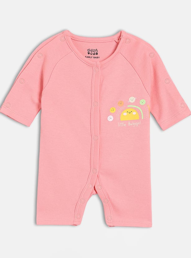 FS MINI KLUB Girls Printed Rompers - Pack of 2