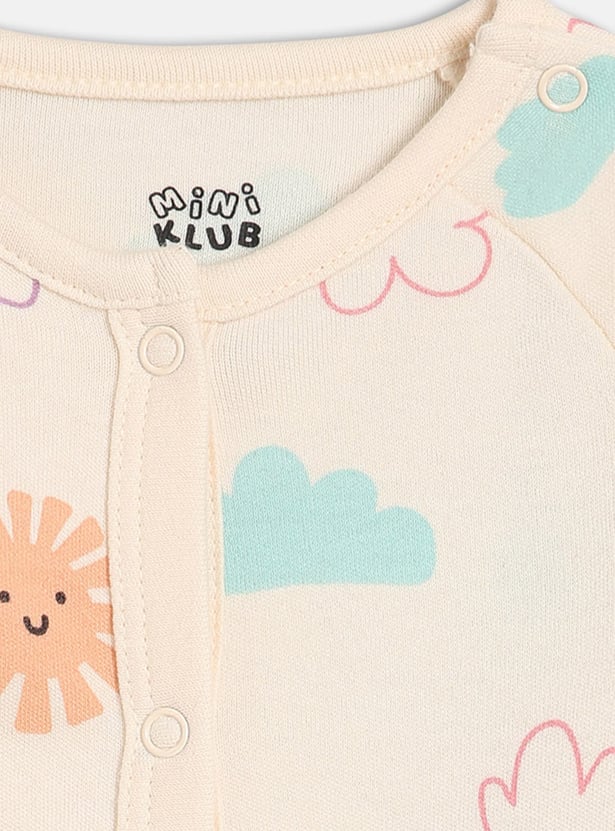 FS MINI KLUB Girls Printed Rompers - Pack of 2