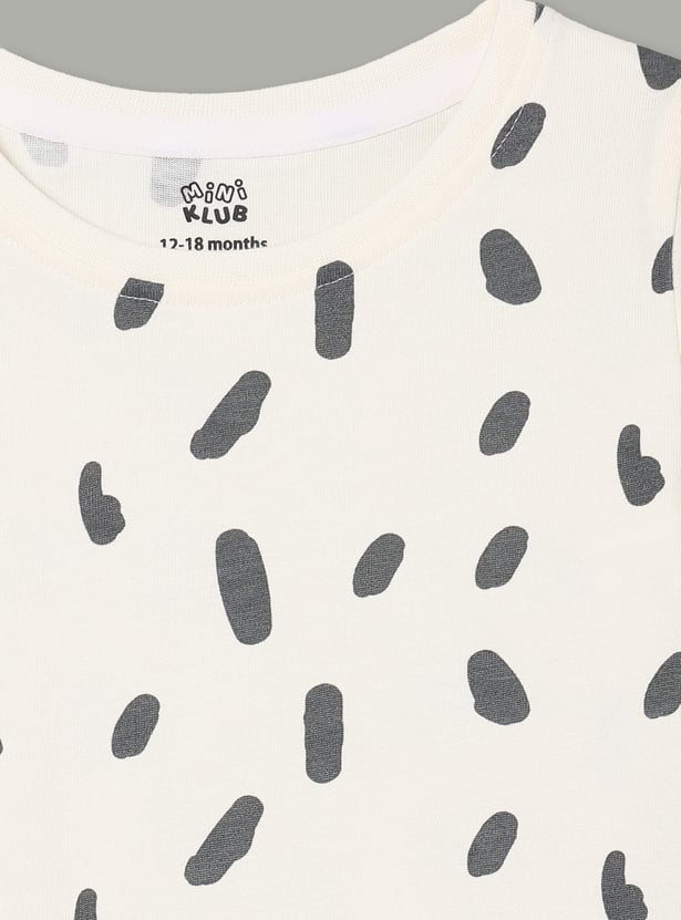 FS MINI KLUB Girls Pinafore Dress with Printed T-shirt