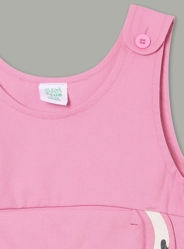 FS MINI KLUB Girls Pinafore Dress with Printed T-shirt