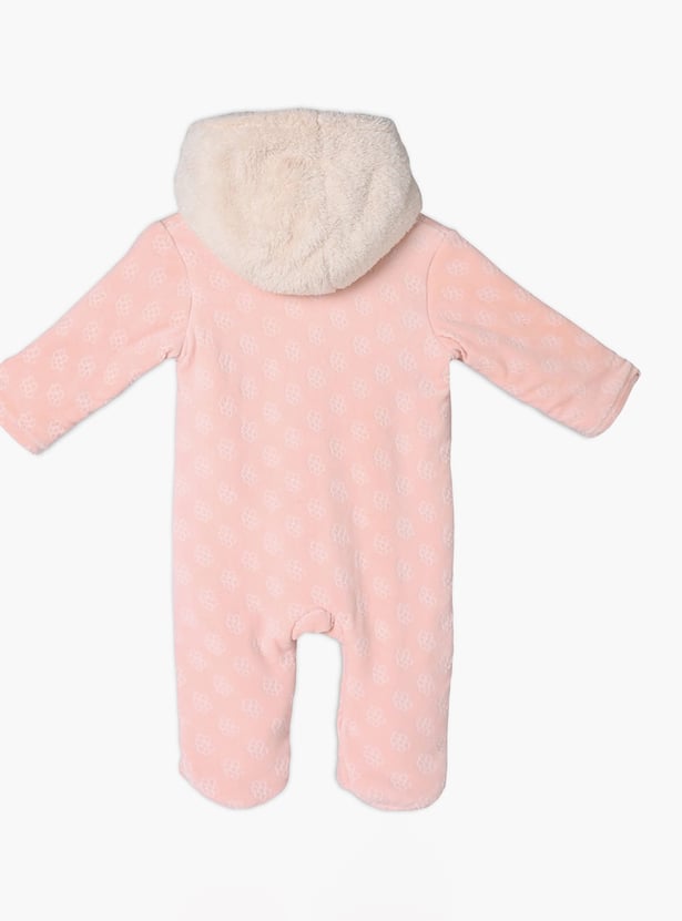 FS MINI KLUB Girls Patterned Hooded Sleepsuit