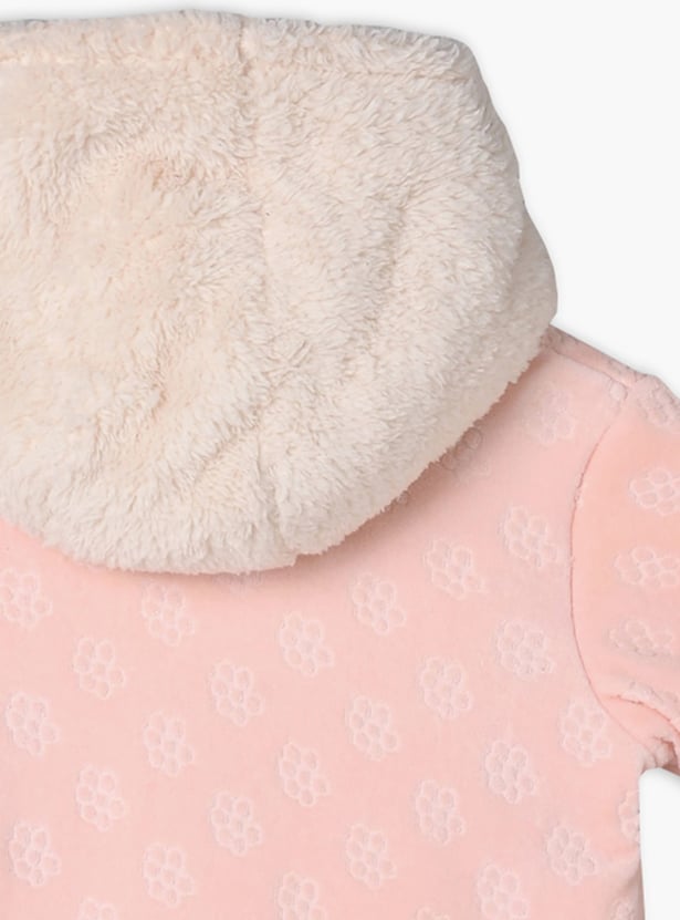 FS MINI KLUB Girls Patterned Hooded Sleepsuit