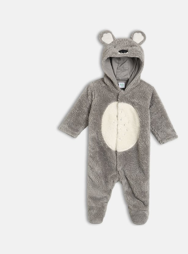 FS MINI KLUB Girls Applique Hooded Sleepsuit