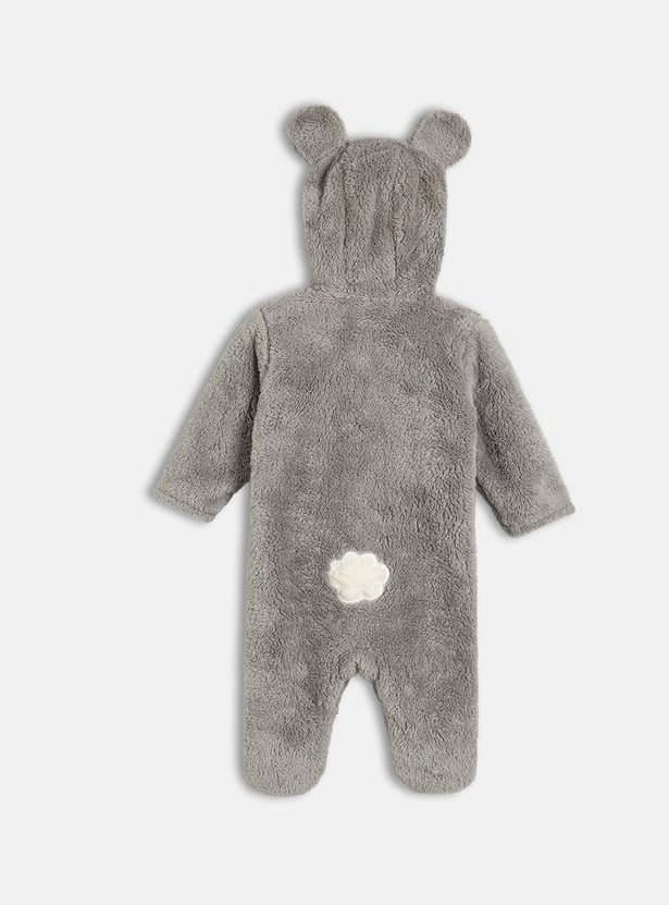 FS MINI KLUB Girls Applique Hooded Sleepsuit