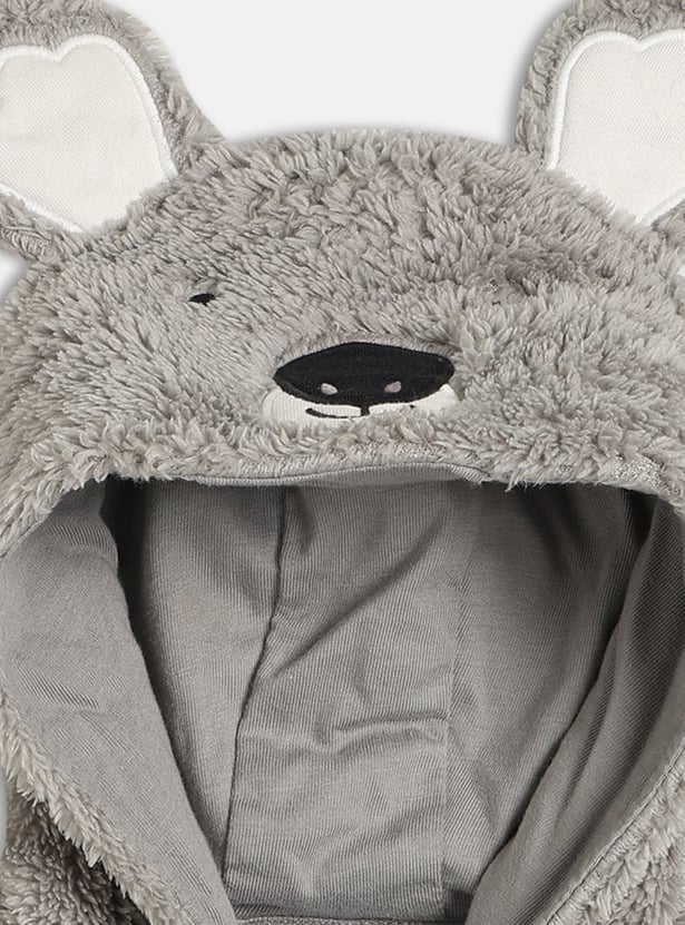 FS MINI KLUB Girls Applique Hooded Sleepsuit
