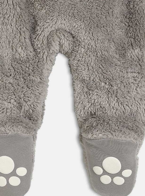 FS MINI KLUB Girls Applique Hooded Sleepsuit