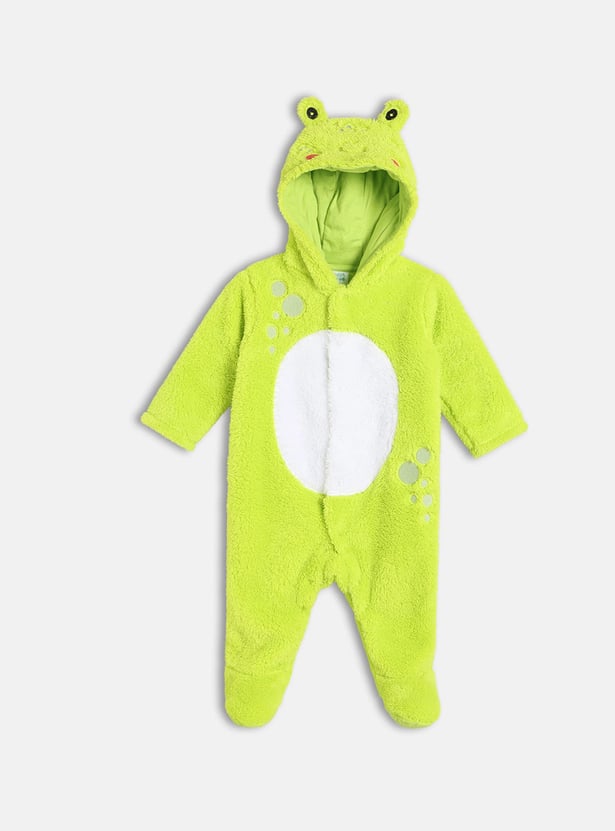 FS MINI KLUB Girls Applique Hooded Sleepsuit