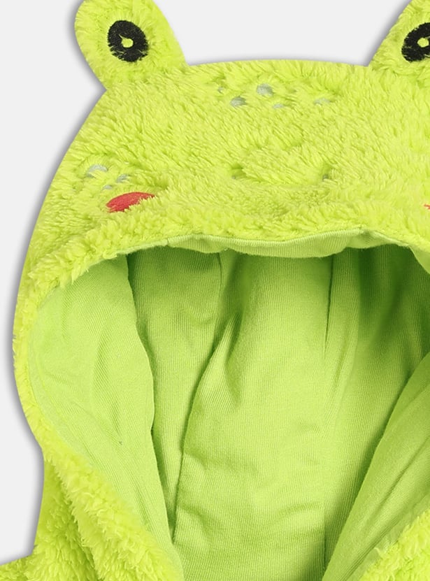 FS MINI KLUB Girls Applique Hooded Sleepsuit