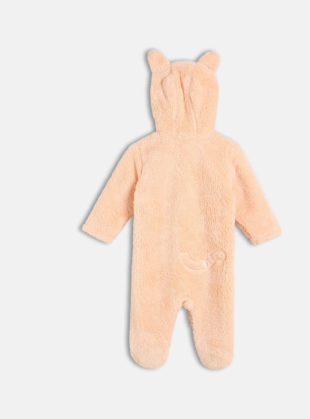 FS MINI KLUB Girls Applique Hooded Sleepsuit