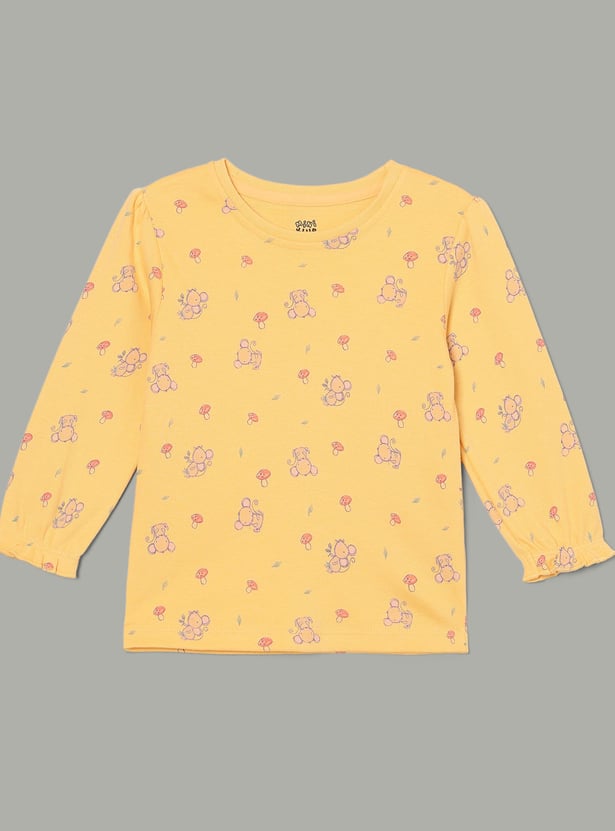 FS MINI KLUB Girls Printed T-shirt - Pack of 2
