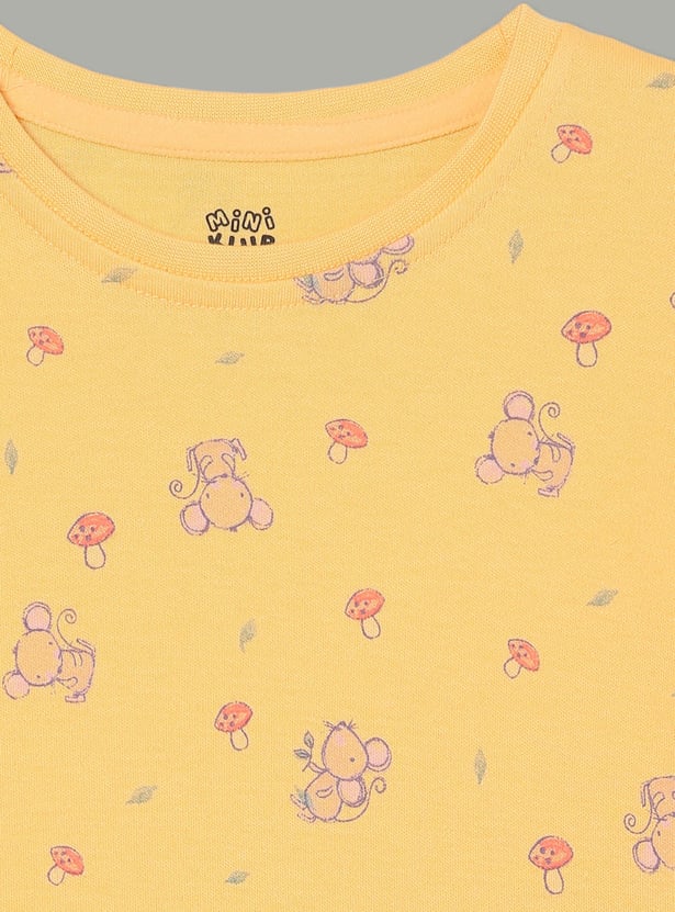 FS MINI KLUB Girls Printed T-shirt - Pack of 2