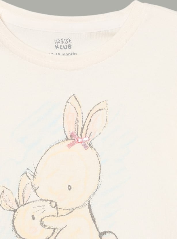 FS MINI KLUB Girls Printed T-shirt - Pack of 2