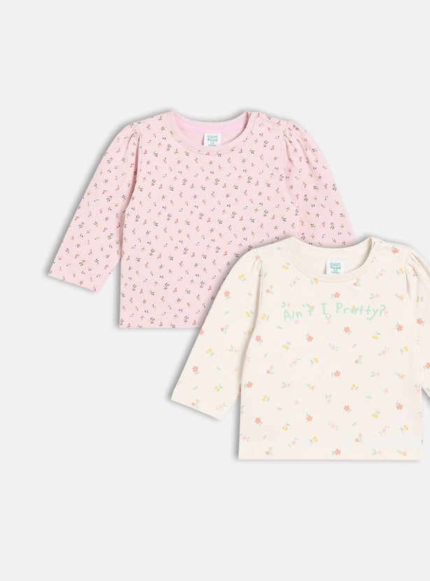 FS MINI KLUB Girls Printed Top - Pack of 2