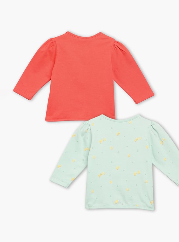FS MINI KLUB Girls Printed T-shirt - Pack of 2