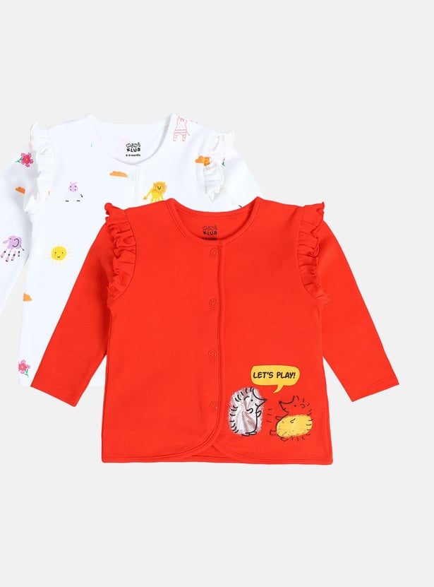FS MINI KLUB Girls Printed Top - Pack of 2