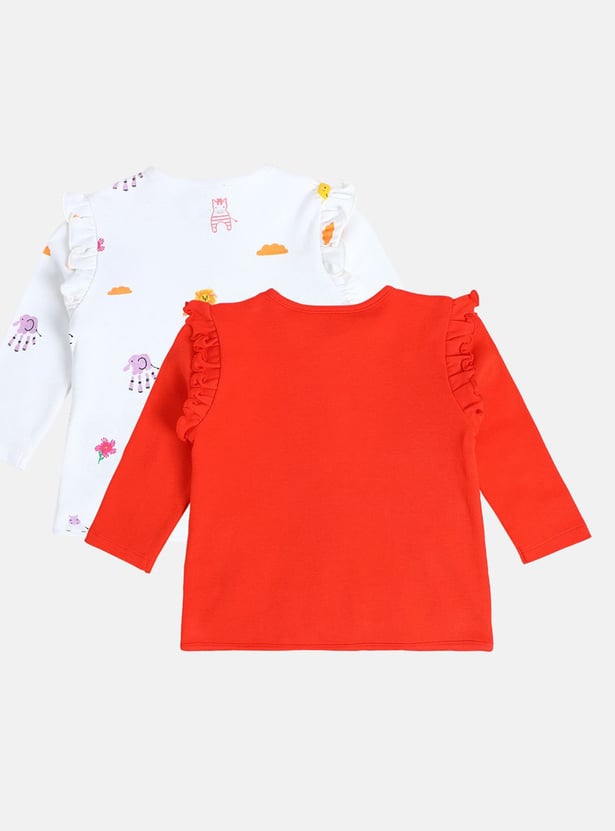 FS MINI KLUB Girls Printed Top - Pack of 2