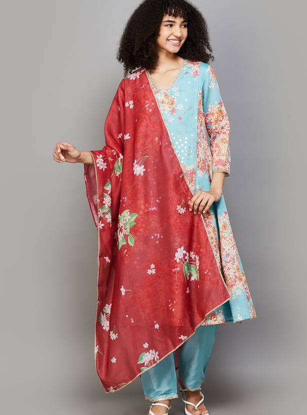 W Floral Print Dupatta