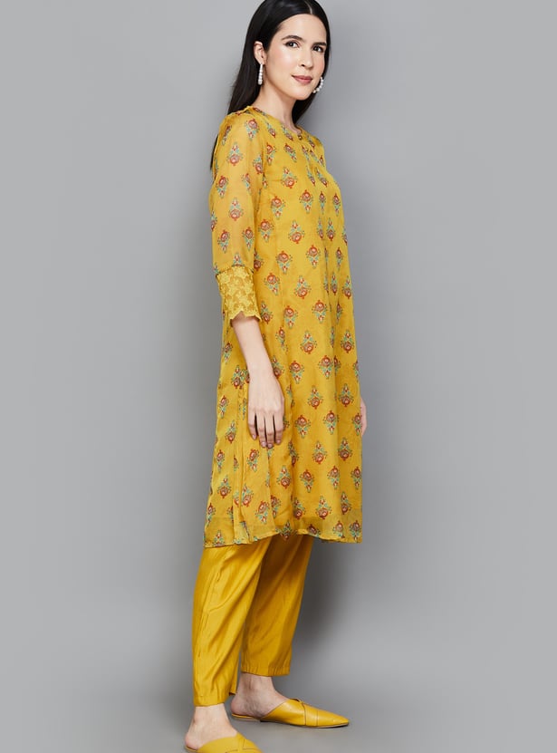 W Ethnic Motif Straight Kurta