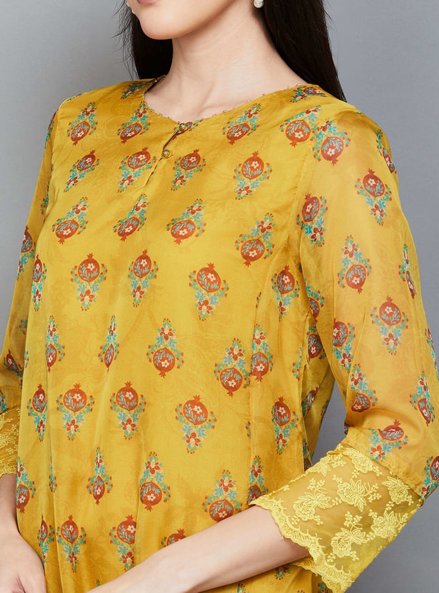 W Ethnic Motif Straight Kurta