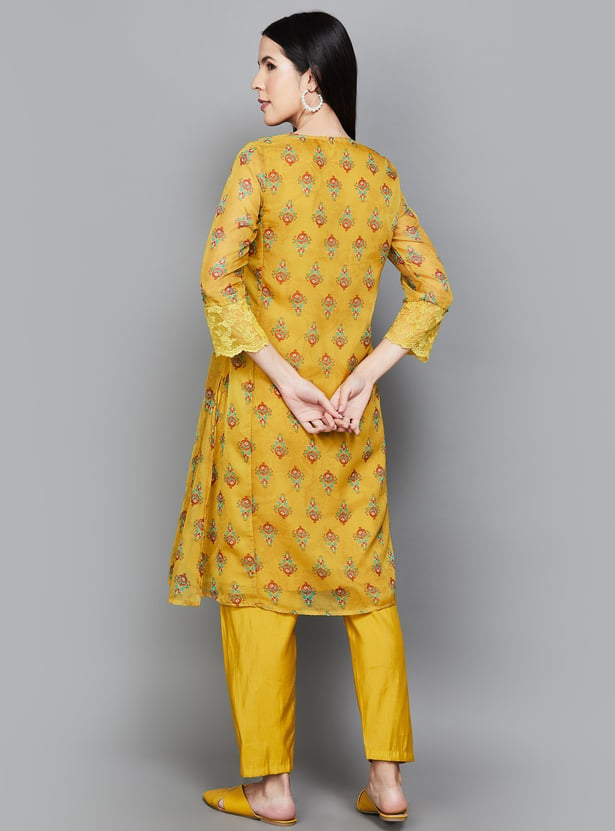 W Ethnic Motif Straight Kurta