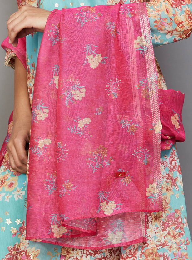 W Floral Print A-line Kurta Set