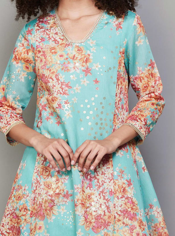 W Floral Print A-line Kurta Set