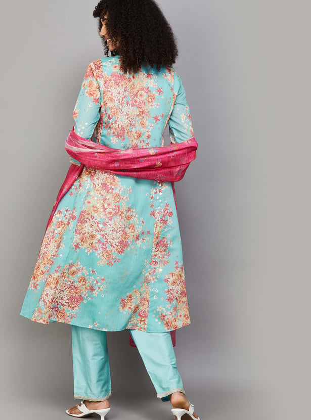 W Floral Print A-line Kurta Set
