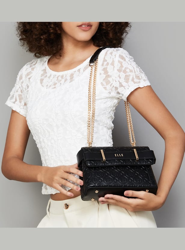 ELLE Brand Embossed Sling Bag