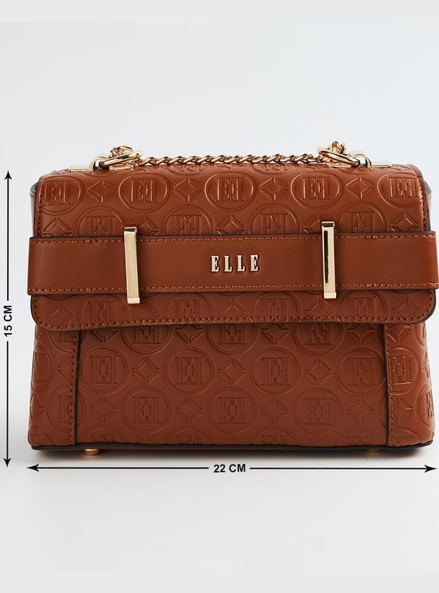 ELLE Brand Embossed Sling Bag