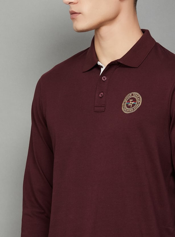 INDIAN TERRAIN Solid Regular Fit Polo T-shirt