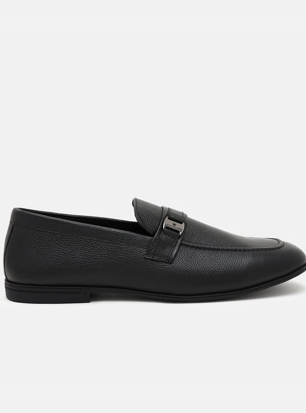 LOUIS PHILIPPE Textured Leather Slip-On Shoes