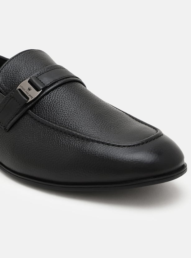 LOUIS PHILIPPE Textured Leather Slip-On Shoes