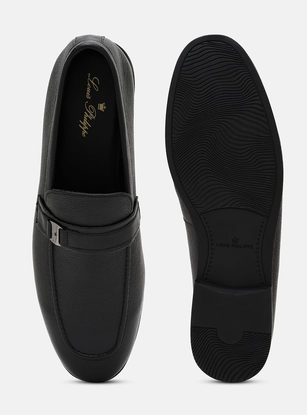 LOUIS PHILIPPE Textured Leather Slip-On Shoes