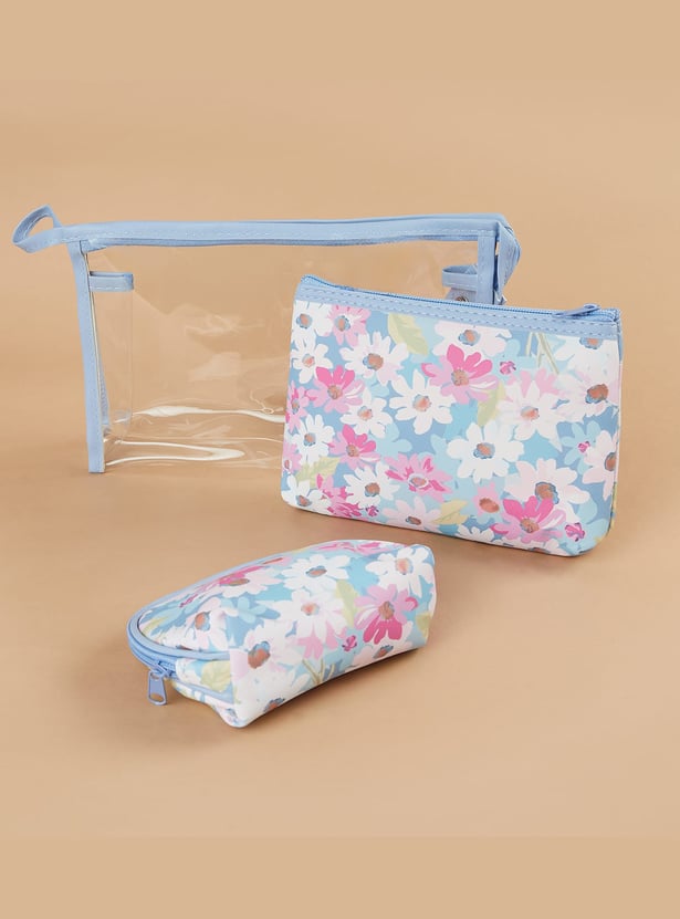 GINGER Floral Print Vanity Pouches - Pack of 3