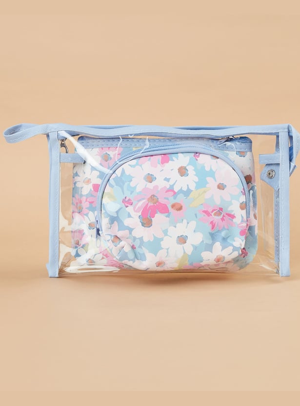 GINGER Floral Print Vanity Pouches - Pack of 3