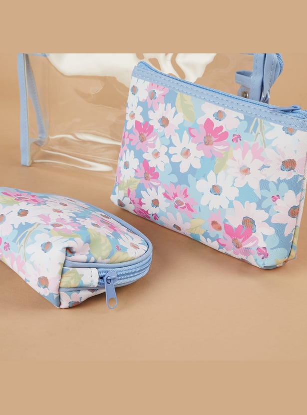 GINGER Floral Print Vanity Pouches - Pack of 3
