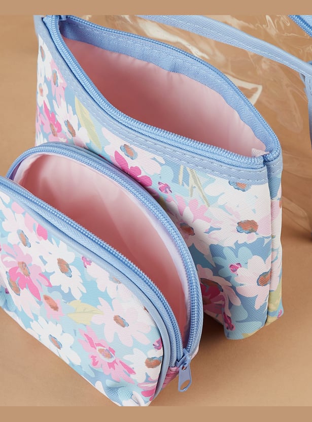 GINGER Floral Print Vanity Pouches - Pack of 3