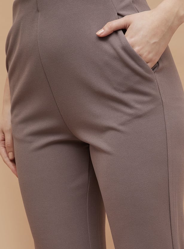 CODE Textured Bootcut Fit Trousers